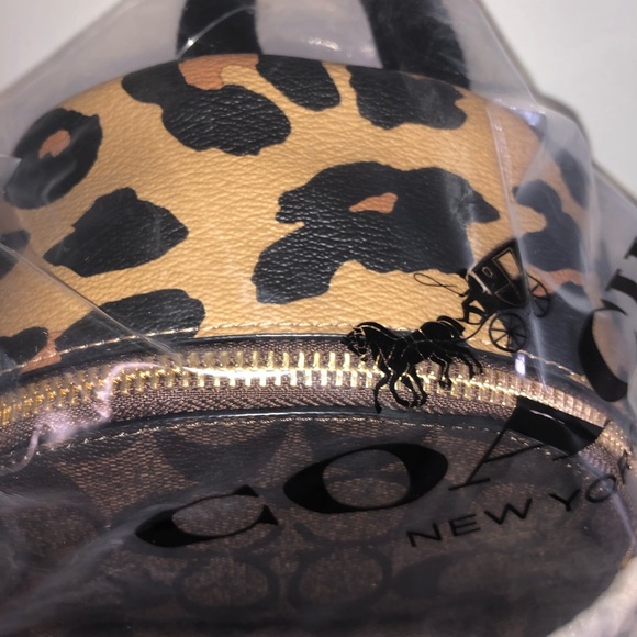Coach Mini Charlie Backpack with Leopard Print - Picture 7 of 8